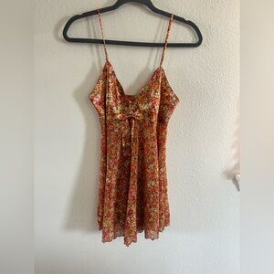Vintage Victoria's Secret Floral Lingerie Babydoll Slip Satin Womens XS